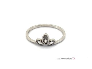 sortija plata 925mm con piedra con circonita