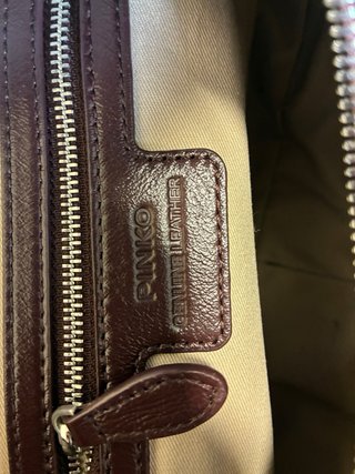 Bolso Pinko cuero burdeos
