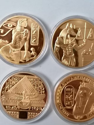 Monedas Faraones Egipcios Doradas