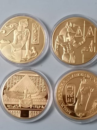 Monedas Faraones Egipcios Doradas
