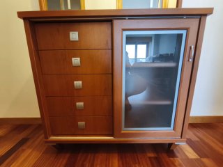 Mueble recibidor con espejo madera