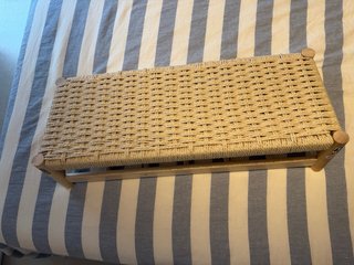 Perchero de pared madera y yute