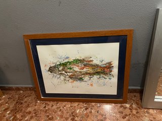 Cuadro de pez acuarela firmado