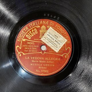 Disco 78 giri Odeon - La Vedova Allegra