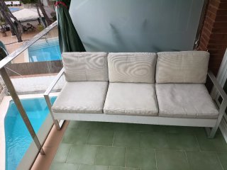 Sofá Exterior Aluminio , con cojines impermeables