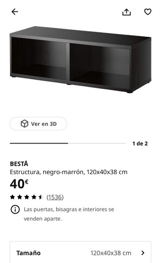 Mueble TV Ikea Besta Negro