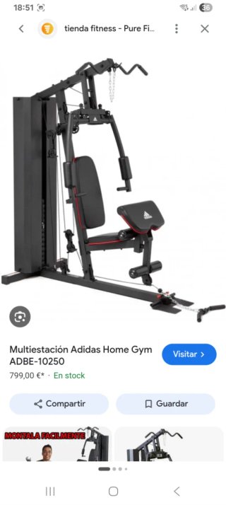 Máquina multiestacion musculación home GYM Adidas.