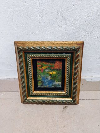 Cuadro antiguo madera y cristal