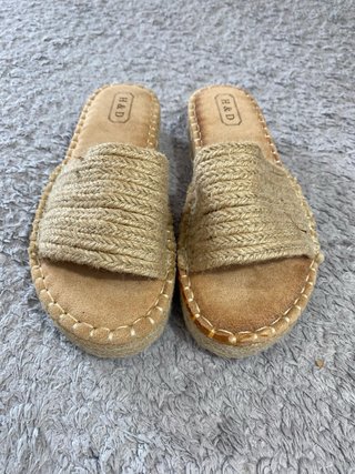 Sandalias mujer cuña yute beige nuevas talla 36