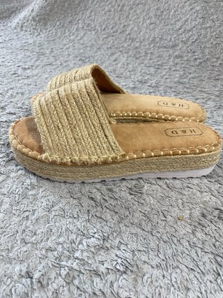 Sandalias mujer cuña yute beige nuevas talla 36