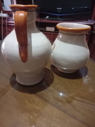 Recipientes ceramica Aceite y Sal