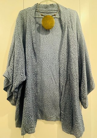 Kimono estampado animal print azul T/U