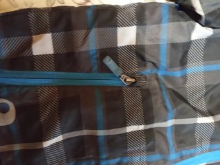 Chaqueta infantil cuadros azul y gris