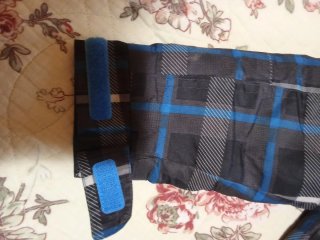 Chaqueta infantil cuadros azul y gris