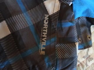 Chaqueta infantil cuadros azul y gris