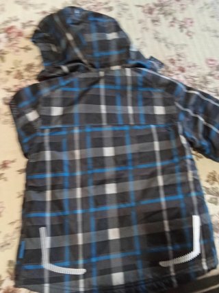 Chaqueta infantil cuadros azul y gris