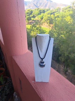 Expositor collar madera blanco 40 cm