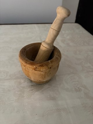 Mortero antiguo de madera