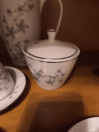 Juego de café de porcelana floral Santa Clara