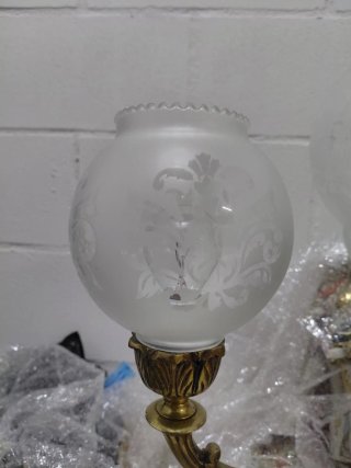 Lámpara Candelabro Latón y Cristal