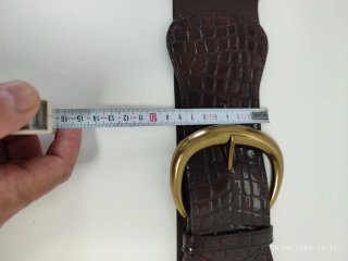 Cinturón elástico ancho con hebilla dorada