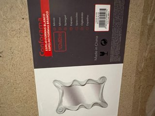 Espejo recibidor blanco ondas