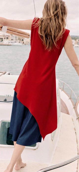 Vestido/Top Asimétrico Rojo Zara