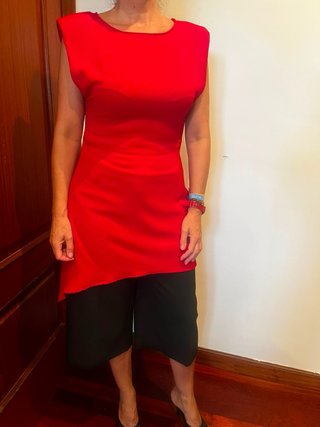Vestido/Top Asimétrico Rojo Zara
