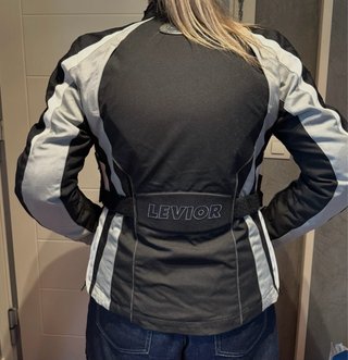 Chaqueta Moto Mujer LEVIOR Negra/Gris