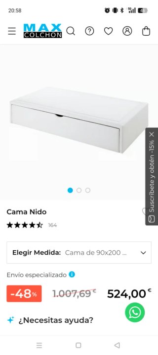Cama nido polipiel + 2 colchones 90x200
