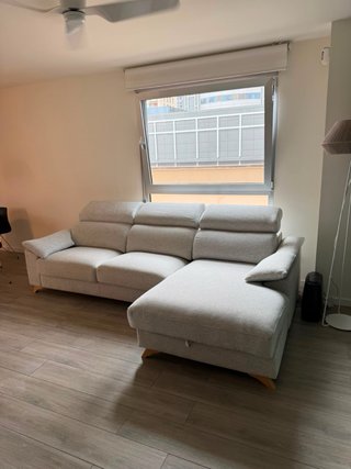 Sofá Chaiselongue Valencia Tela Madera