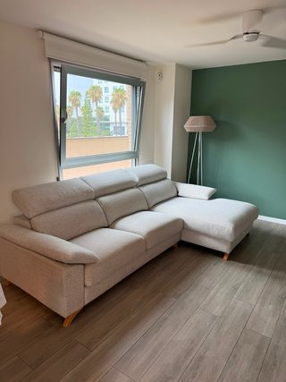Sofá Chaiselongue Valencia Tela Madera