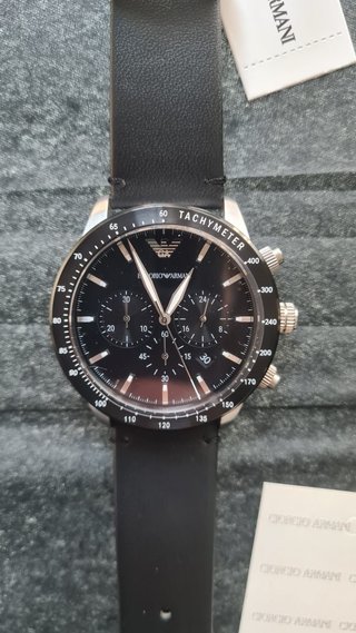 Reloj Emporio Armani Cronógrafo Negro y Plata