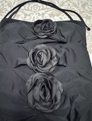 Bañador negro flores de tela talla S