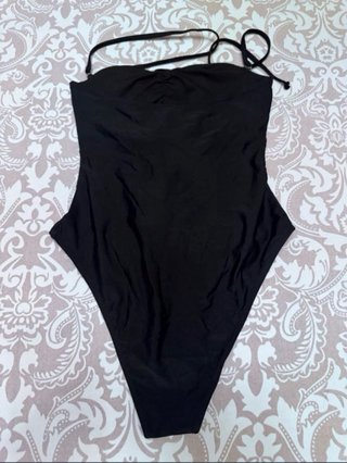 Bañador negro flores de tela talla S