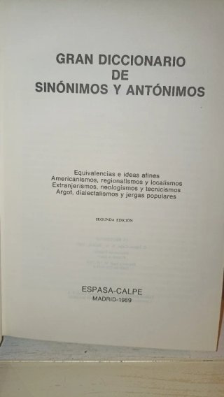 Gran Diccionario de Sinónimos y Antónimos de Espas