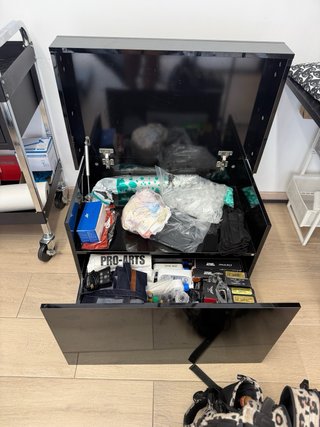 Mueble de Almacenaje Negro / Blanco con Cajón