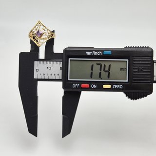 Anillo oro de 18k Rombo con Piedra. 2.34g T-14.