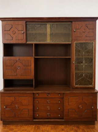 Armario antiguo madera y cristal