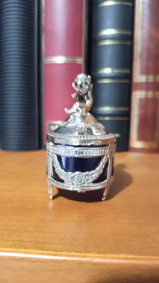 Salero Durán Cristal Azul y Plata