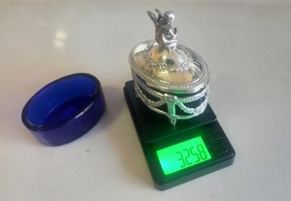 Salero Durán Cristal Azul y Plata