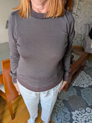 Jersey marrón punto fino señora