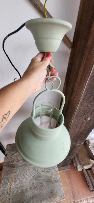 Lámpara Quinqué Vintage Verde