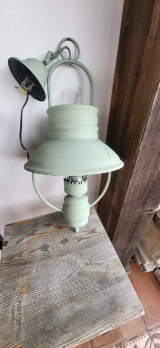 Lámpara Quinqué Vintage Verde
