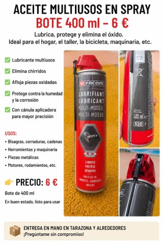 Aceite Multiusos Spray Bote 400 ml 3 en 1