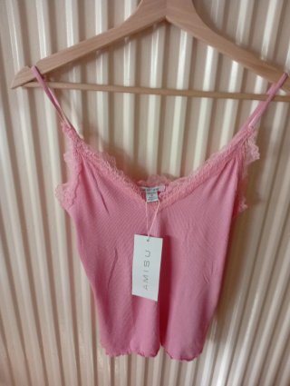 Camiseta tirantes AMISU New yorker rosa talla M