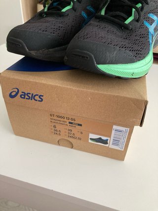 Zapatillas Asics Talla 39 Negras y Verdes