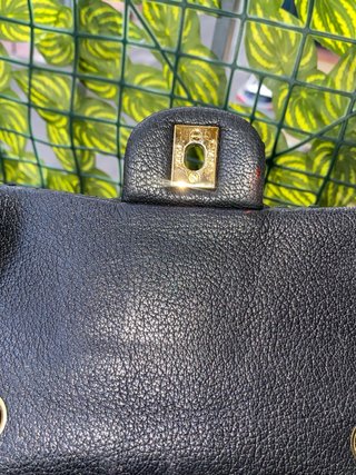Bolso Chanel Piel Pitón Negro Dorado