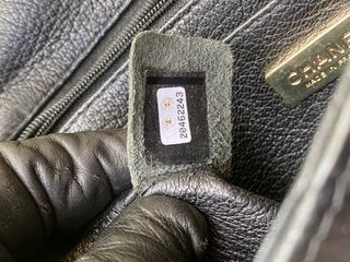 Bolso Chanel Piel Pitón Negro Dorado