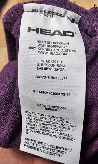 Sudadera HEAD violeta talla XL